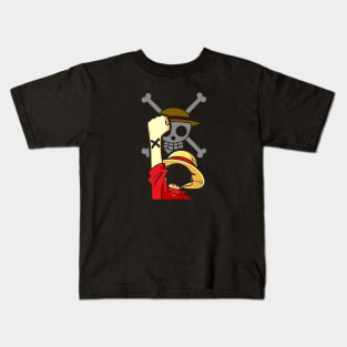 skull n luffy Kids T-Shirt